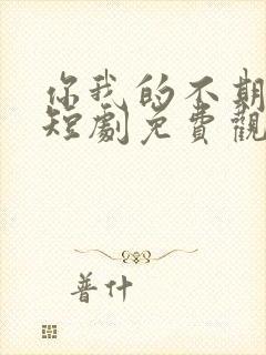 你我的不期而遇短剧免费观看全集