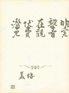 潜伏在黎明之前免费观看完整版电视剧