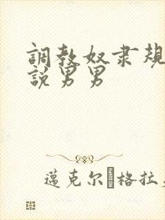 调教奴隶规矩小说男男