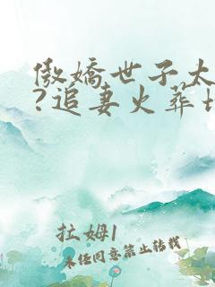 傲娇世子太毒舌?追妻火葬场吧你