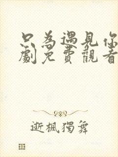 只为遇见你电视剧免费观看全集