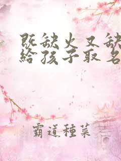 既缺火又缺金的给孩子取名