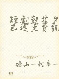 短剧朝花夕拾却已迟免费观看