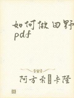 如何做田野笔记 pdf