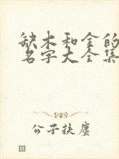 缺木和金的男孩名字大全集