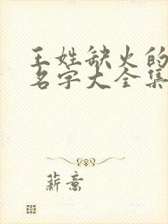 王姓缺火的男孩名字大全集