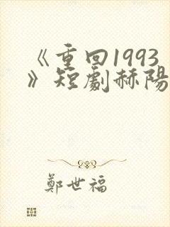 《重回1993》短剧赫阳免费看