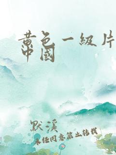 黄色一级片特黄中国