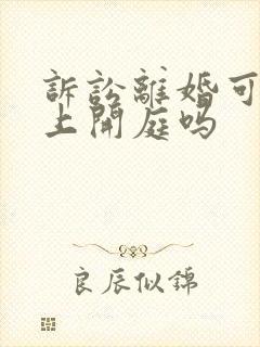 诉讼离婚可以线上开庭吗