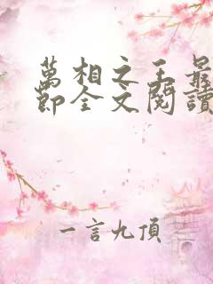 万相之王最新章节全文阅读