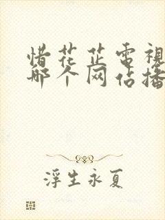 惜花芷电视剧在哪个网站播放