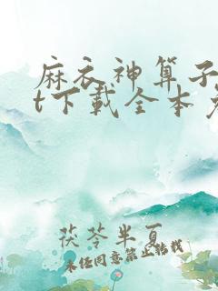 麻衣神算子txt下载全本免费