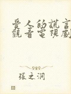 爱人的谎言免费观看电视剧剧情