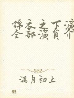 锦衣之下演员表全部演员介绍