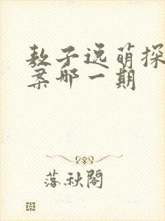 敖子逸萌探探探案哪一期