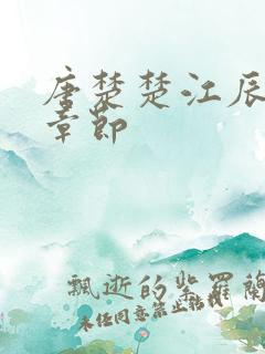 唐楚楚江辰最新章节