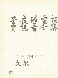 子夜归电视剧免费观看全集高清11