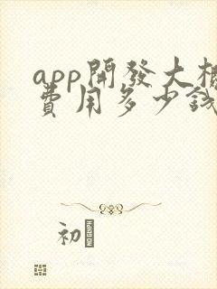 app开发大概费用多少钱合适