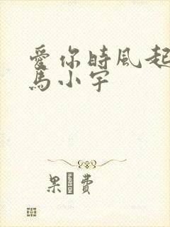 爱你时风起短剧马小宇