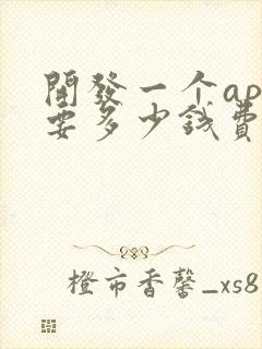 开发一个app要多少钱费用