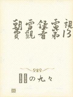 朝雪录电视剧免费观看第13集