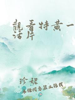 观看特黄一级生活片