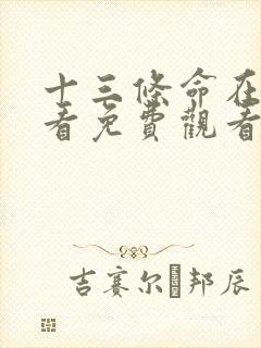 十三条命在线观看免费观看完整版高清国语