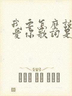 我要怎么说我不爱你歌词是什么歌