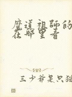 魔道祖师的动漫在哪里看