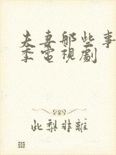 夫妻那些事第二季电视剧