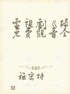 电视剧《归路》免费观看全集高清