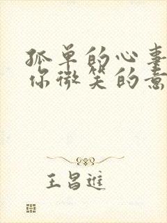 孤单的心事不懂你微笑的意思