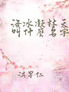 洛冰凝林天小说叫什么名字
