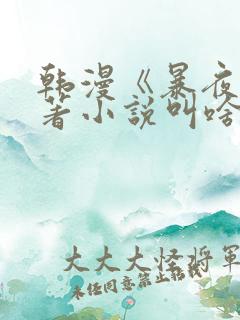 韩漫《暴夜》原著小说叫啥