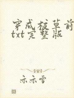 穿成校草前男友txt完整版