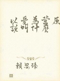 以爱为营原著小说叫什么