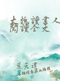 大魏读书人在线阅读全文