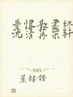 爱恨散尽终成空沈清苒宋轩铭结局