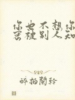 你也不想你的秘密被别人知道吧小说免费阅读