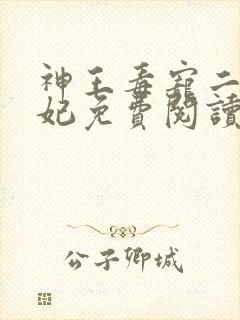 神王毒宠二嫁王妃免费阅读全文