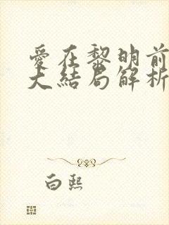 爱在黎明前升起大结局解析