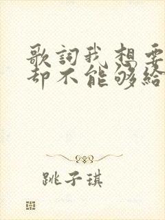 歌词我想要的你却不能够给你我全部