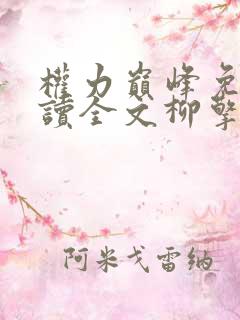 权力巅峰免费阅读全文柳擎宇