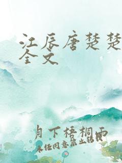 江辰唐楚楚最新全文