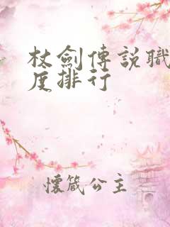 杖剑传说职业强度排行