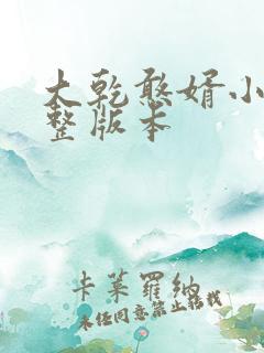 大乾憨婿小说完整版本