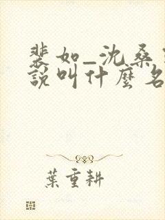 裴如_沈桑宁小说叫什么名字