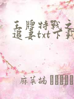 王牌特战之权少追妻txt下载