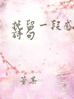 挽留一段感情的诗句