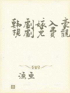 韩剧嫁入豪门电视剧免费观看完整版